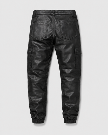 Men’s Sheep Snuff Leather Cargo Jogger Pants