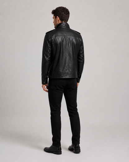 Men’s Leather Utility Field Jacket