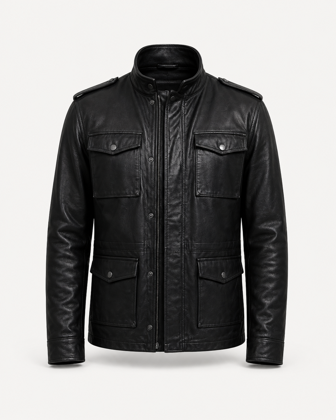 Men’s Leather Utility Field Jacket
