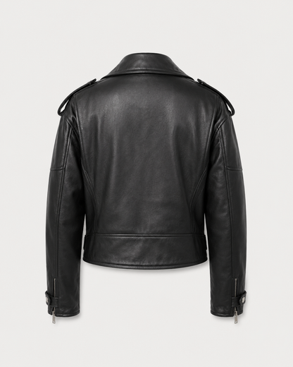 Women’s Oversized Lamb Nappa Leather Biker Jacket