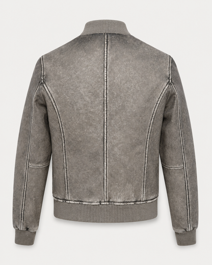 Women’s Washed Leather Bomber Jacket