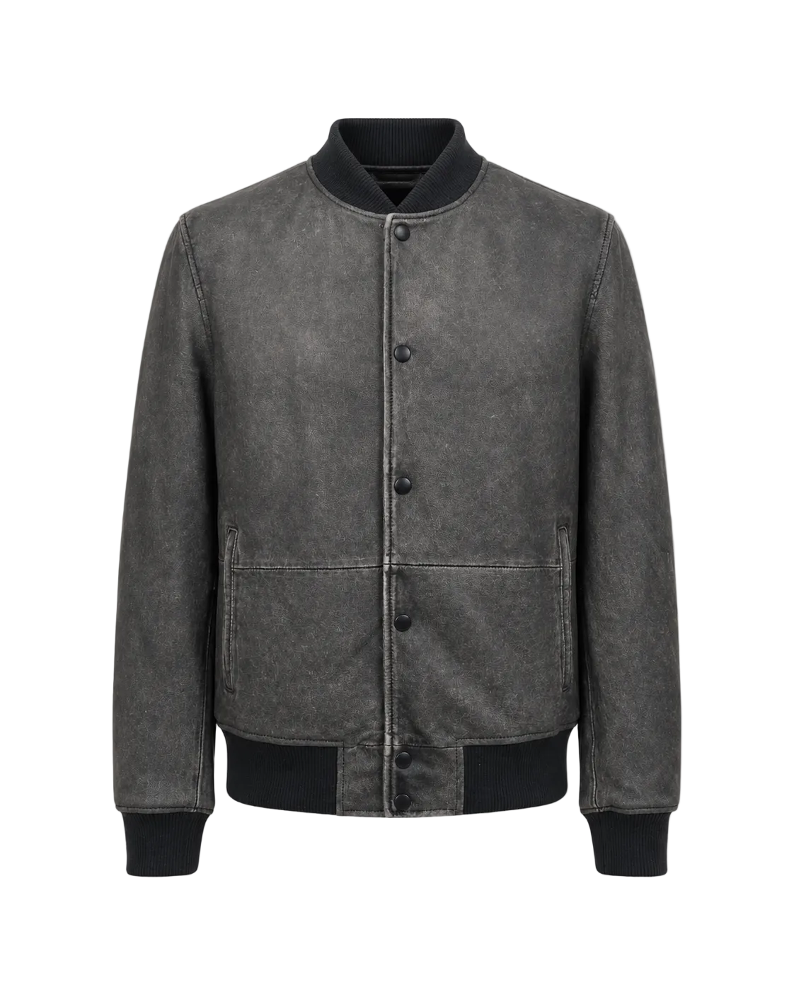 Men’s Washed Leather Bomber Jacket