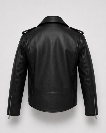 Men’s Buffalo Leather Biker Jacket with Belt