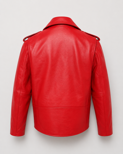 Men’s Buffalo Leather Biker Jacket with Belt