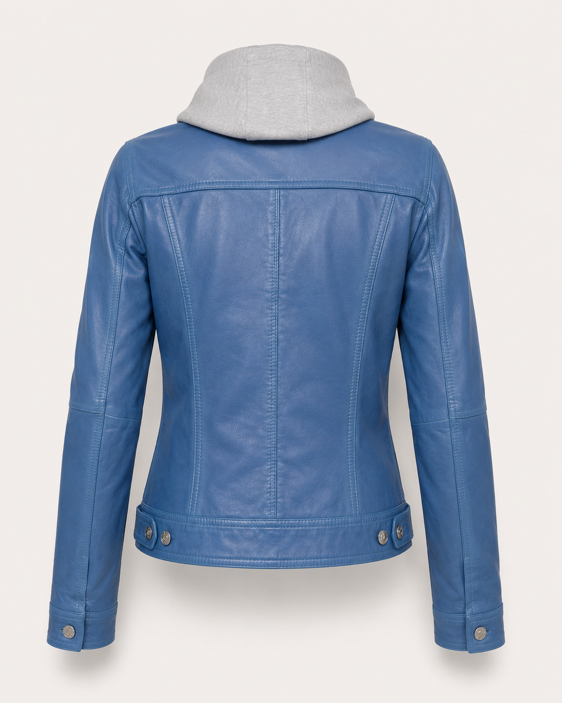 Women’s Hooded Leather Trucker Jacket