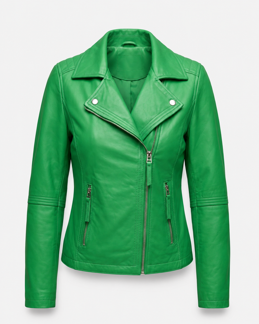 Women’s Slim-Fit Leather Biker Jacket