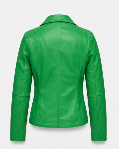 Women’s Slim-Fit Leather Biker Jacket