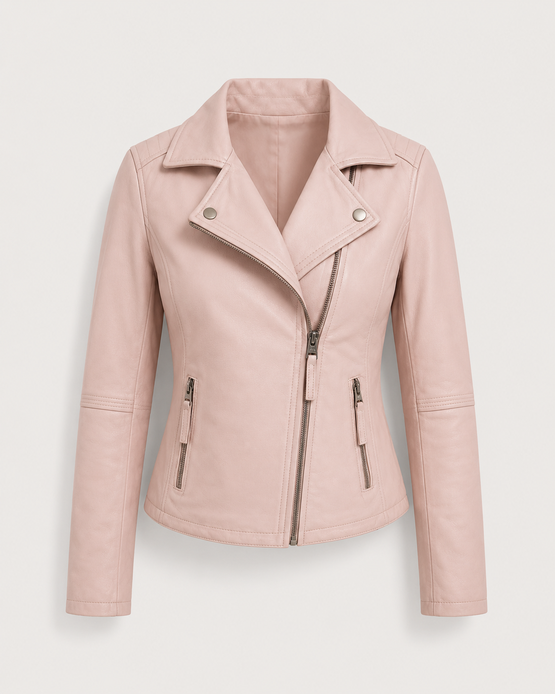 Women’s Slim-Fit Leather Biker Jacket