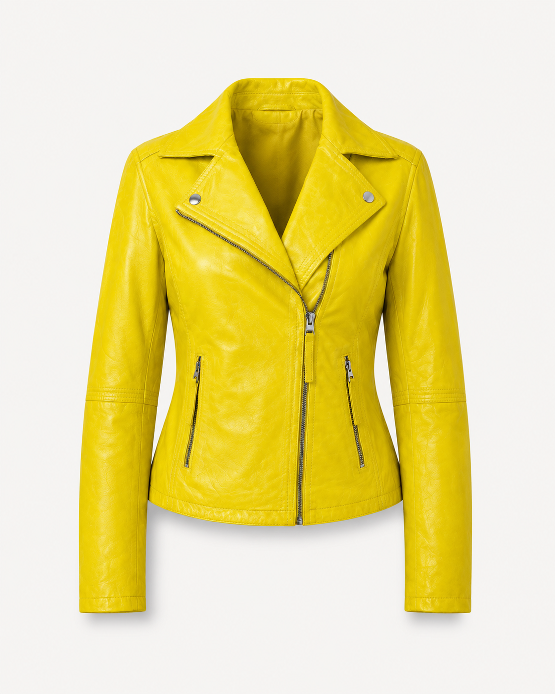Women’s Slim-Fit Leather Biker Jacket