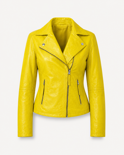 Women’s Slim-Fit Leather Biker Jacket