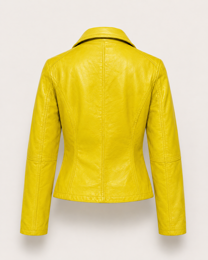 Women’s Slim-Fit Leather Biker Jacket