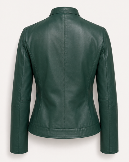 Women’s Slim-Fit Leather Cafe Racer Jacket