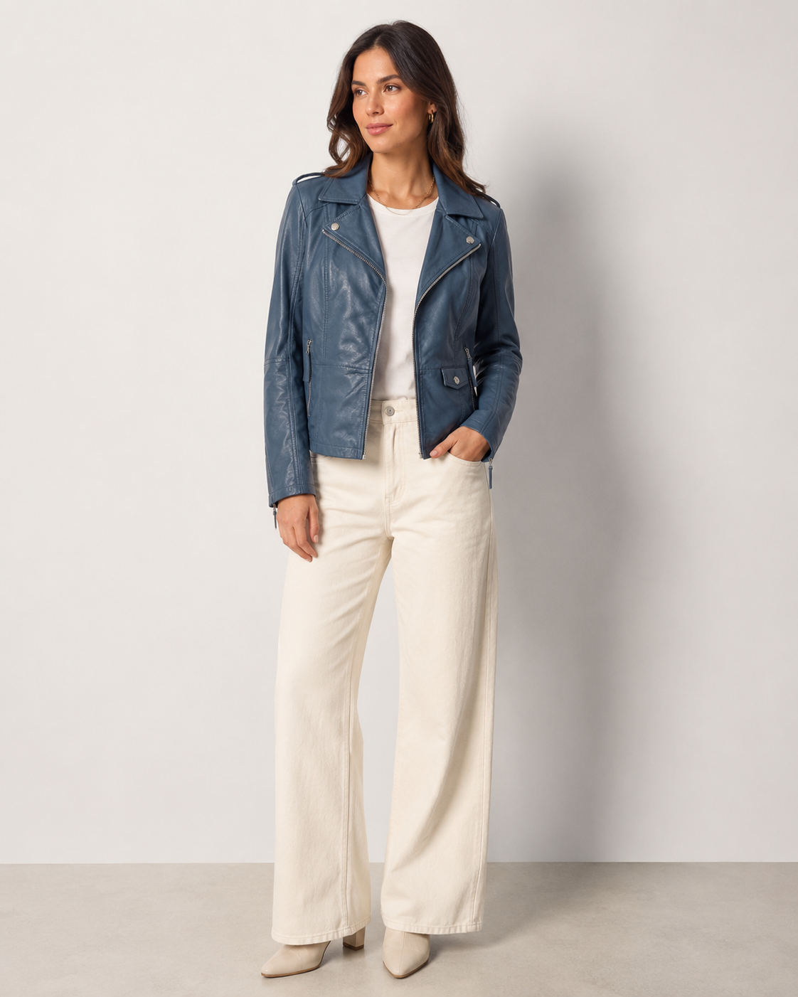 Women’s Tailored Faux Leather Moto Jacket