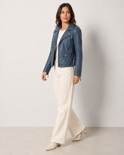 Women’s Tailored Faux Leather Moto Jacket