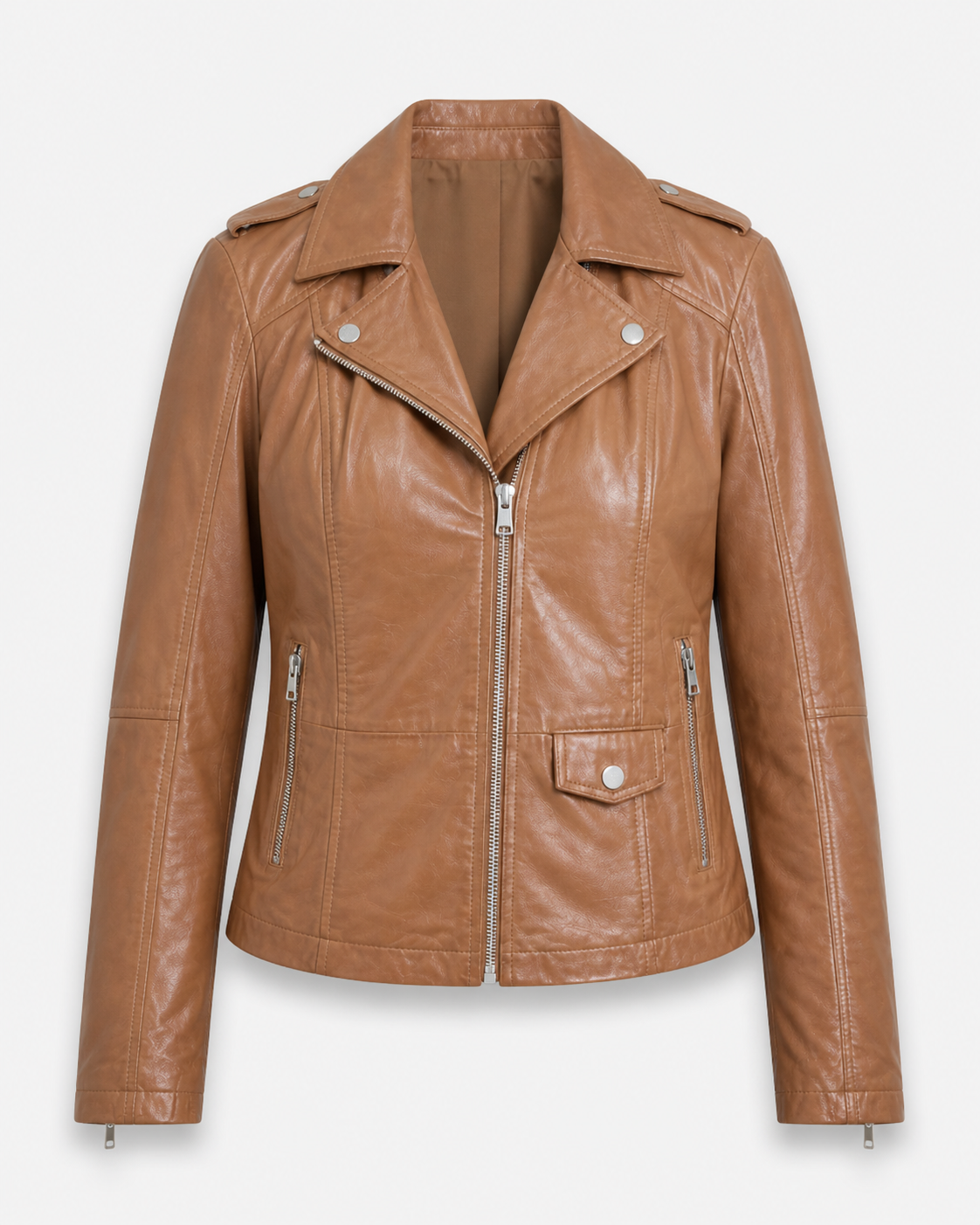 Women’s Tailored Faux Leather Moto Jacket