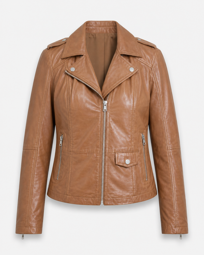 Women’s Tailored Faux Leather Moto Jacket