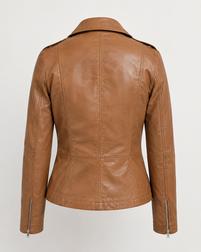 Women’s Tailored Faux Leather Moto Jacket