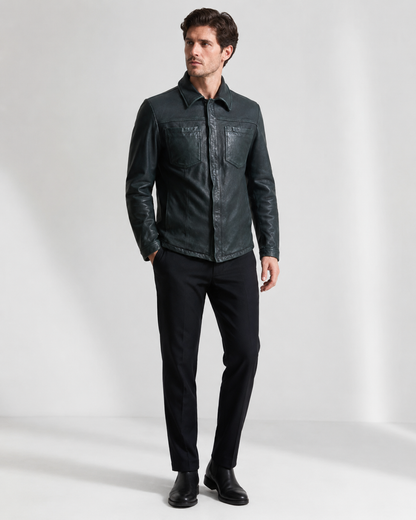 Men’s Lamb Nappa Leather Field Shirt Jacket
