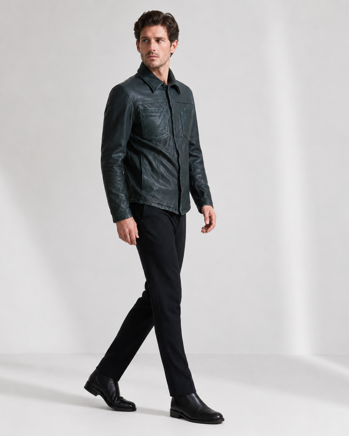 Men’s Lamb Nappa Leather Field Shirt Jacket