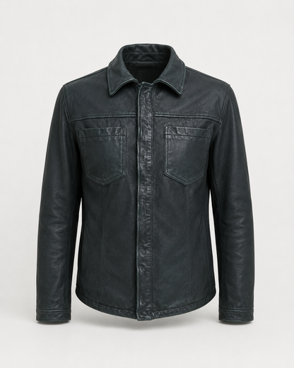Men’s Lamb Nappa Leather Field Shirt Jacket