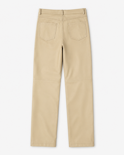 Women’s Leather Straight-Leg Pant with Five-Pocket Styling