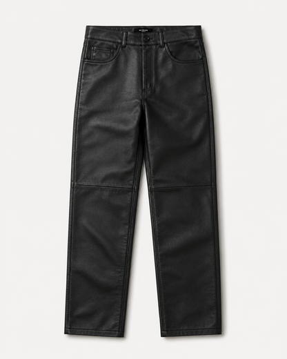 Women’s Leather Straight-Leg Pant with Five-Pocket Styling