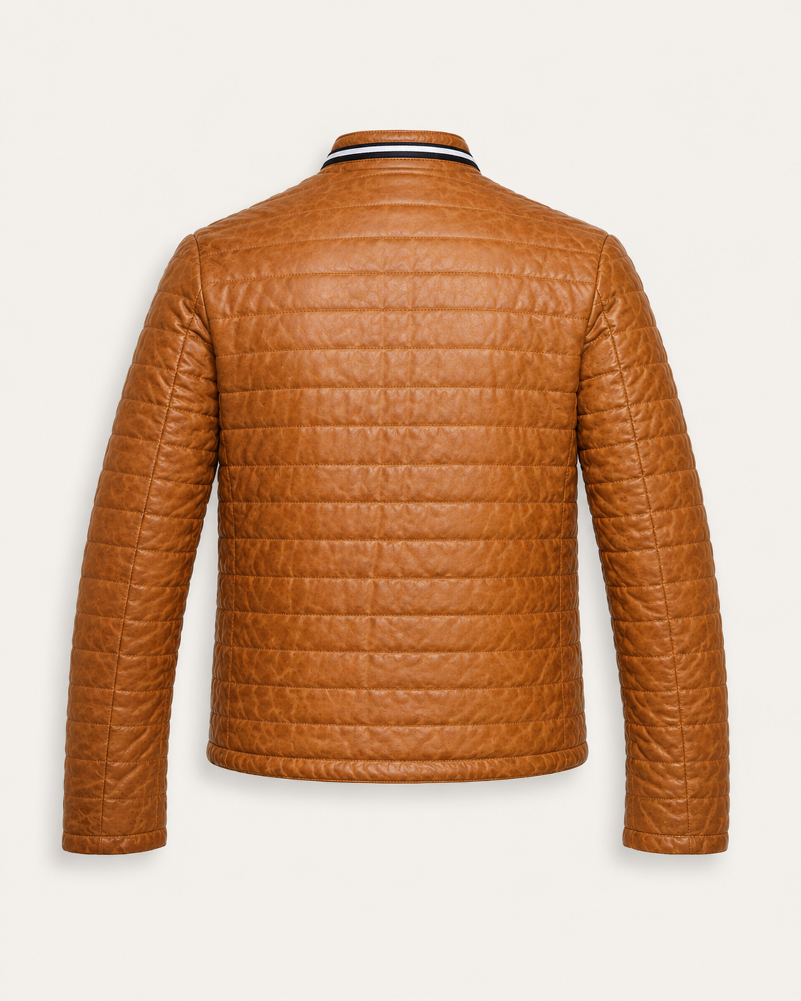 Men’s Brown Quilted Sheep Nappa Leather Jacket