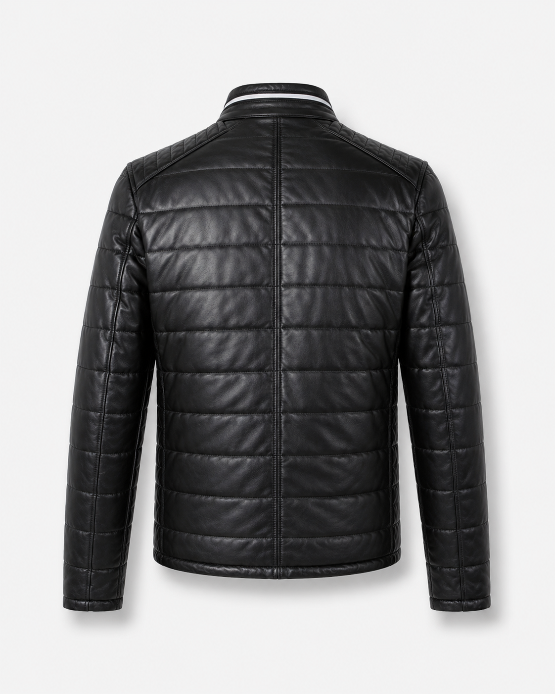 Men’s Black Quilted Sheep Nappa Leather Jacket