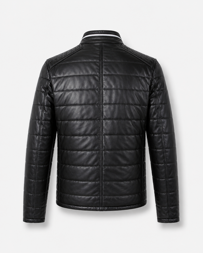Men’s Black Quilted Sheep Nappa Leather Jacket