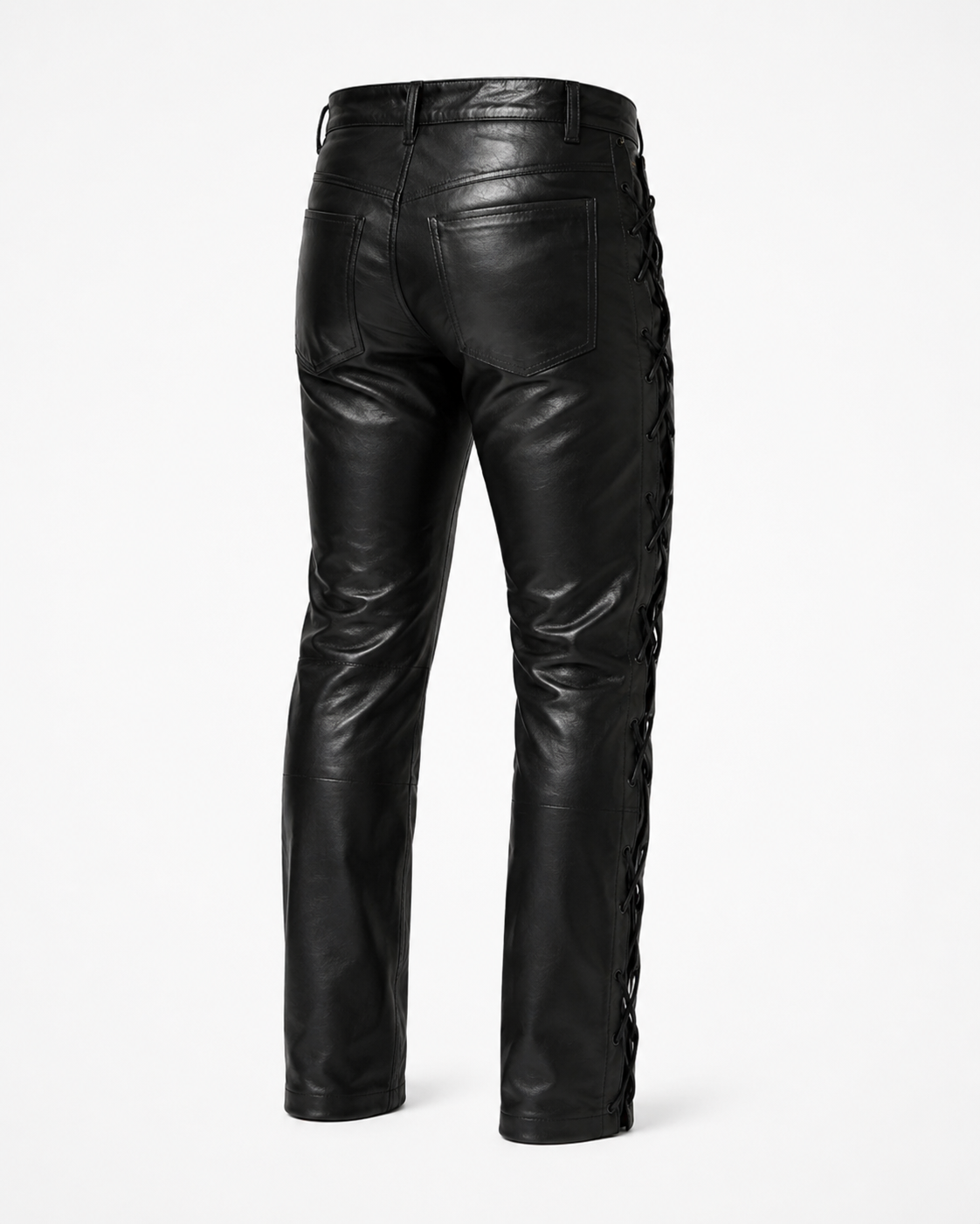 Men’s Cow Leather Lace-Up Trousers