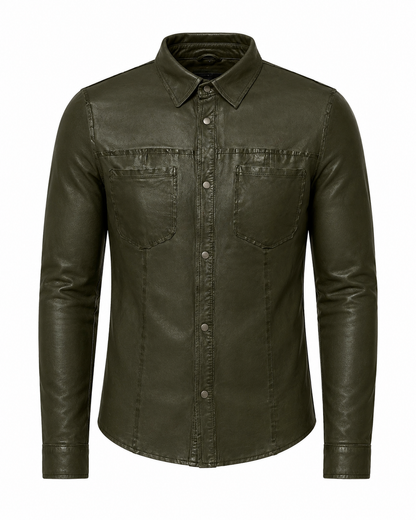 Men’s Reversible Leather Shirt Jacket
