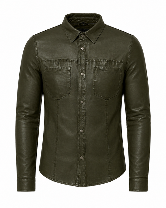 Men’s Reversible Leather Shirt Jacket