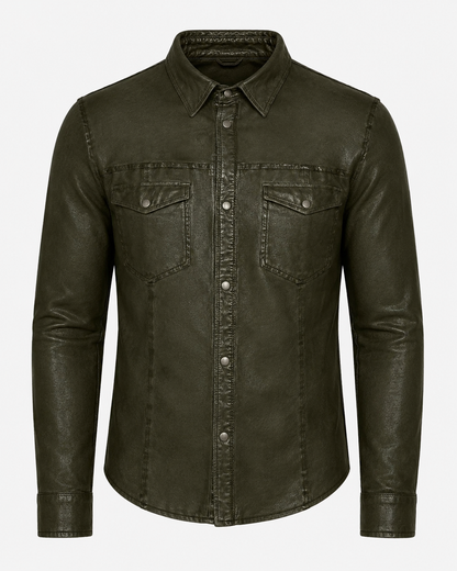 Men's Reversible Lamb Leather Shirt – Real Nappa and Suede Two-in-One Leather Overshirt (S–3XL)
