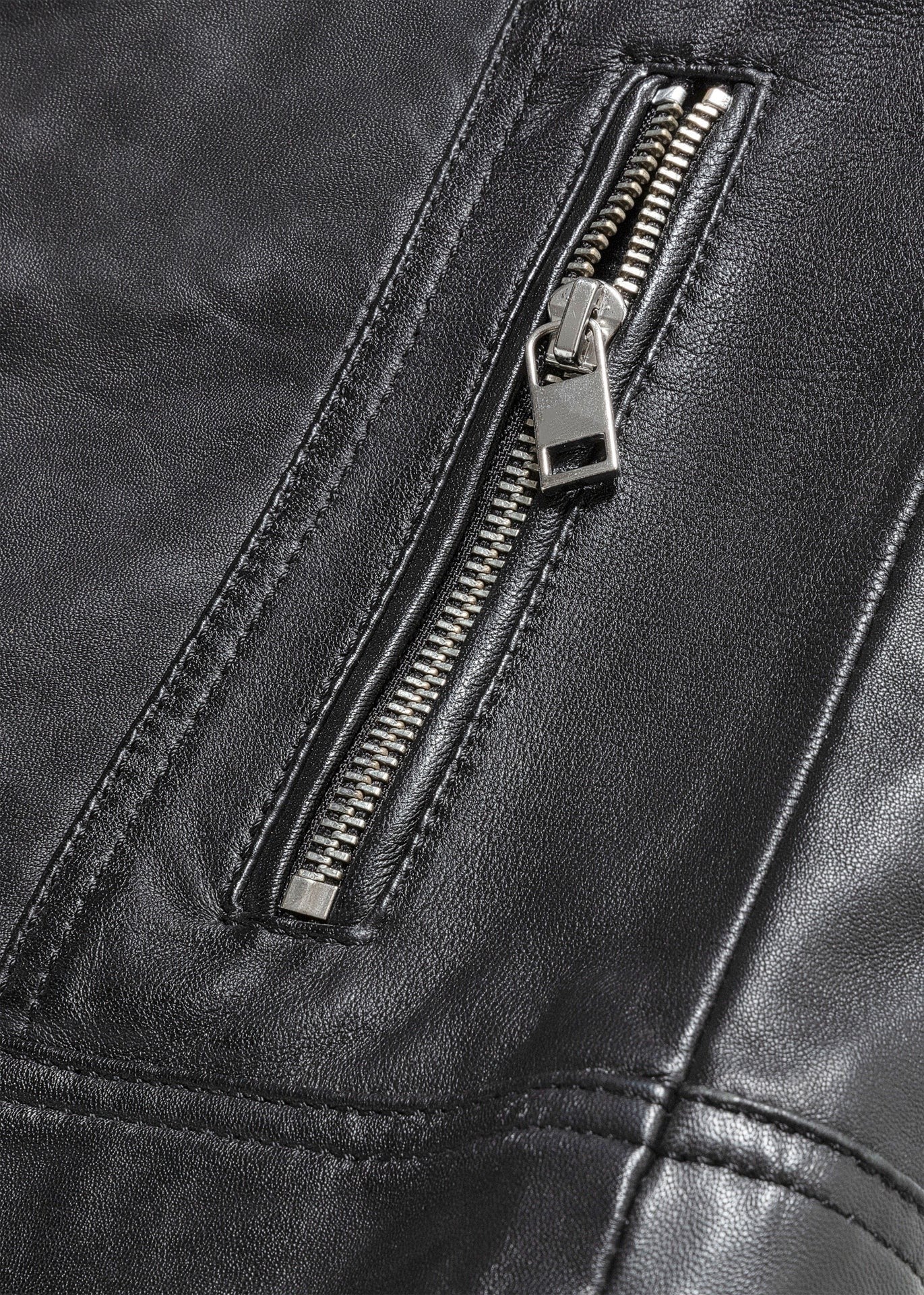Women's Lambskin Leather Cafe Racer Jacket – Black