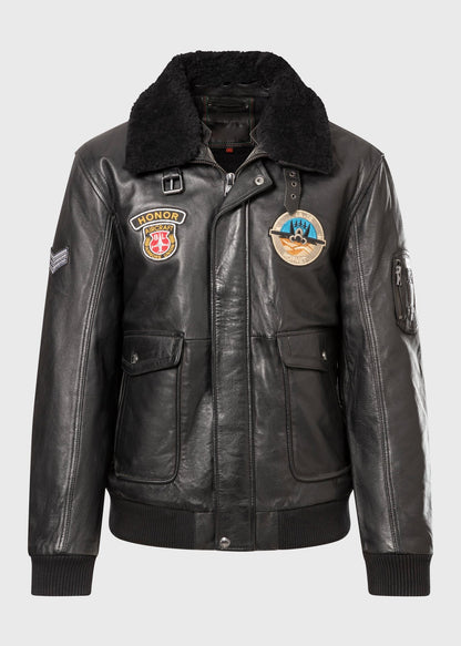 Men's Sheepskin Leather Pilot Jacket with Shearling Collar – Real Leather Aviator Flight Bomber (S–3XL)