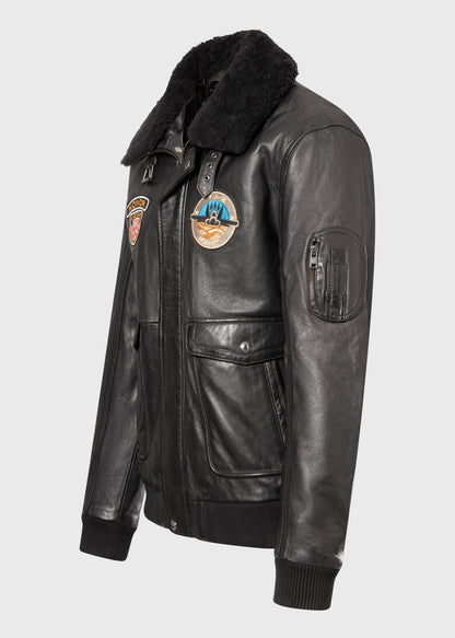 Men's Sheepskin Leather Pilot Jacket with Shearling Collar – Real Leather Aviator Flight Bomber (S–3XL)