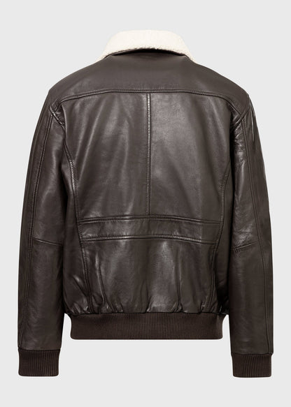 Men's Sheepskin Leather Pilot Jacket with Shearling Collar – Real Leather Aviator Flight Bomber (S–3XL)