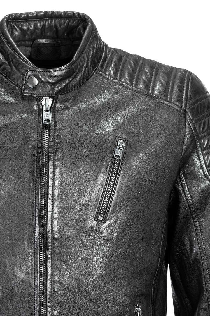 Men's Slim Fit Sheepskin Leather Biker Jacket – Real Nappa Leather Padded Racer Jacket (S–3XL)