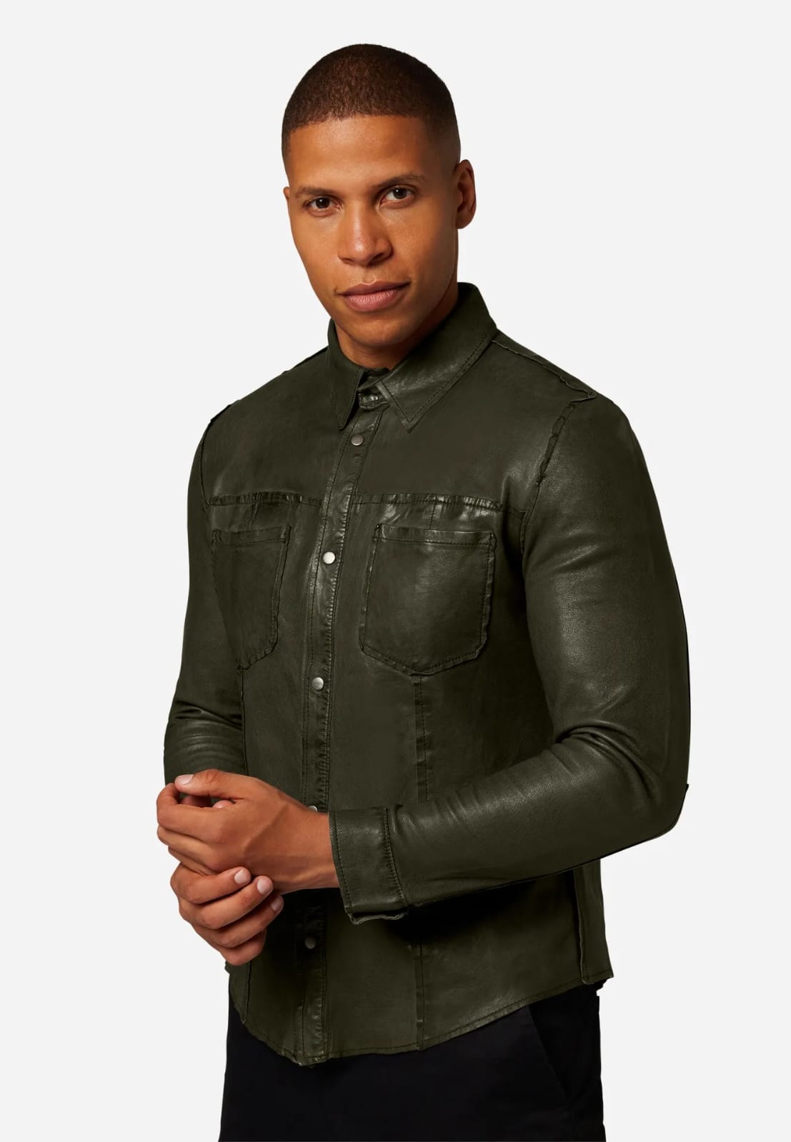Men’s Reversible Leather Shirt Jacket