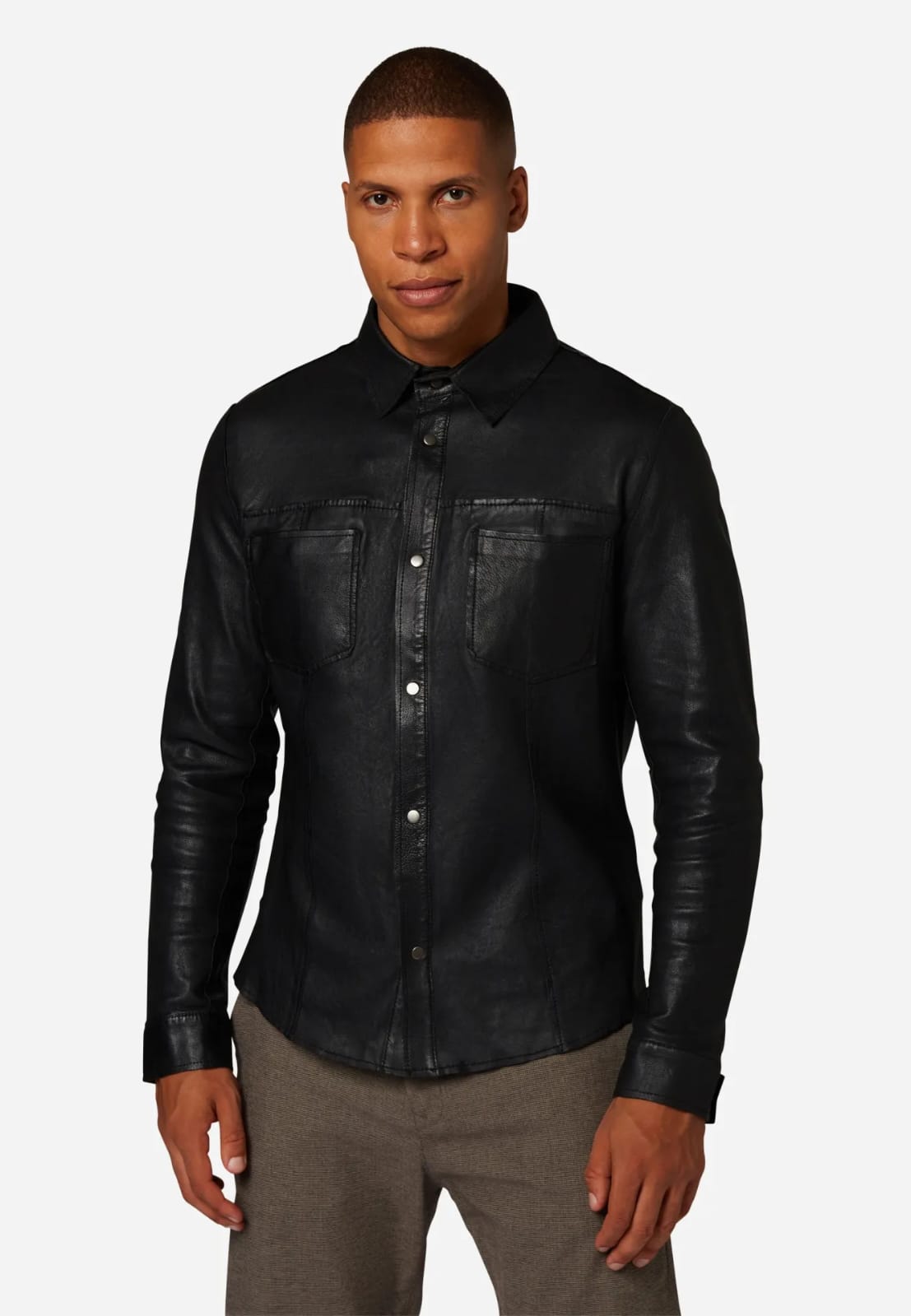 Men’s Reversible Leather Shirt Jacket