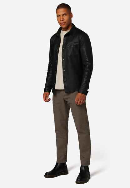 Men’s Reversible Leather Shirt Jacket