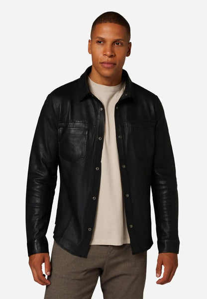 Men’s Reversible Leather Shirt Jacket
