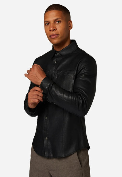 Men’s Reversible Leather Shirt Jacket