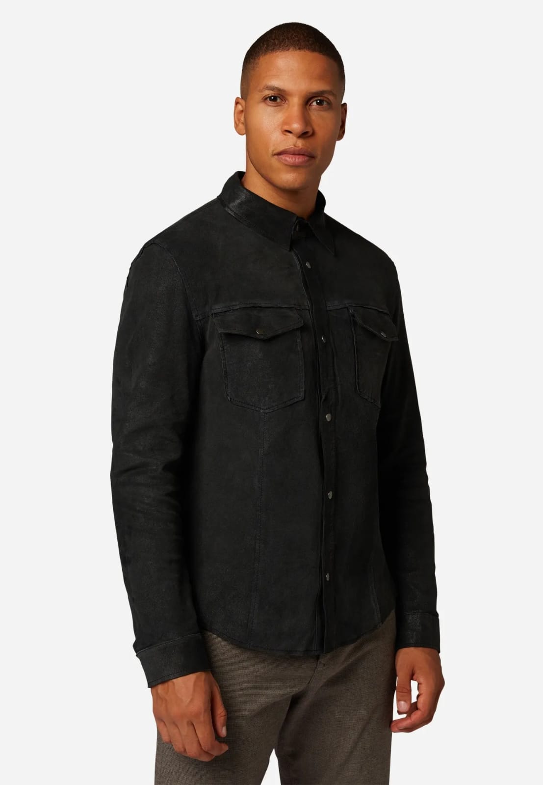 Men’s Reversible Leather Shirt Jacket