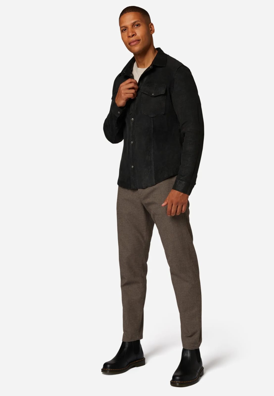 Men’s Reversible Leather Shirt Jacket
