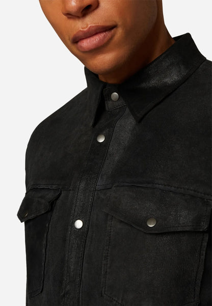 Men’s Reversible Leather Shirt Jacket