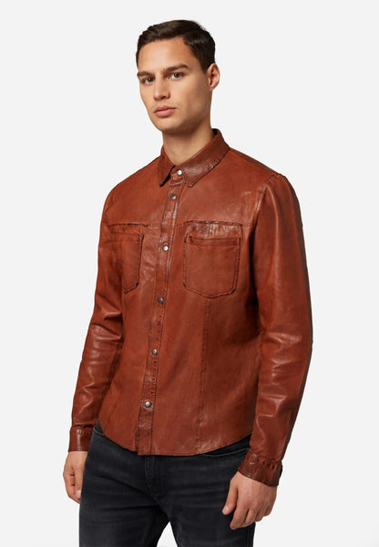 Men’s Reversible Leather Shirt Jacket