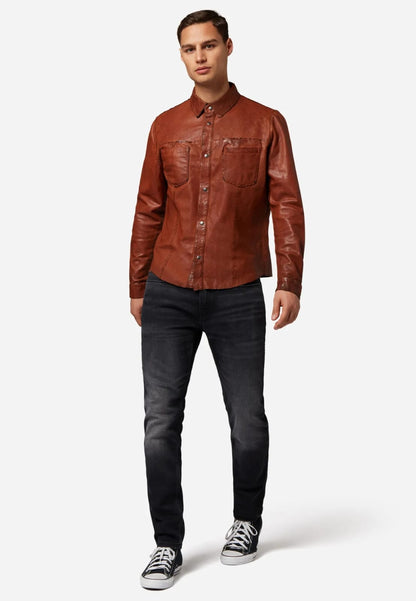 Men’s Reversible Leather Shirt Jacket