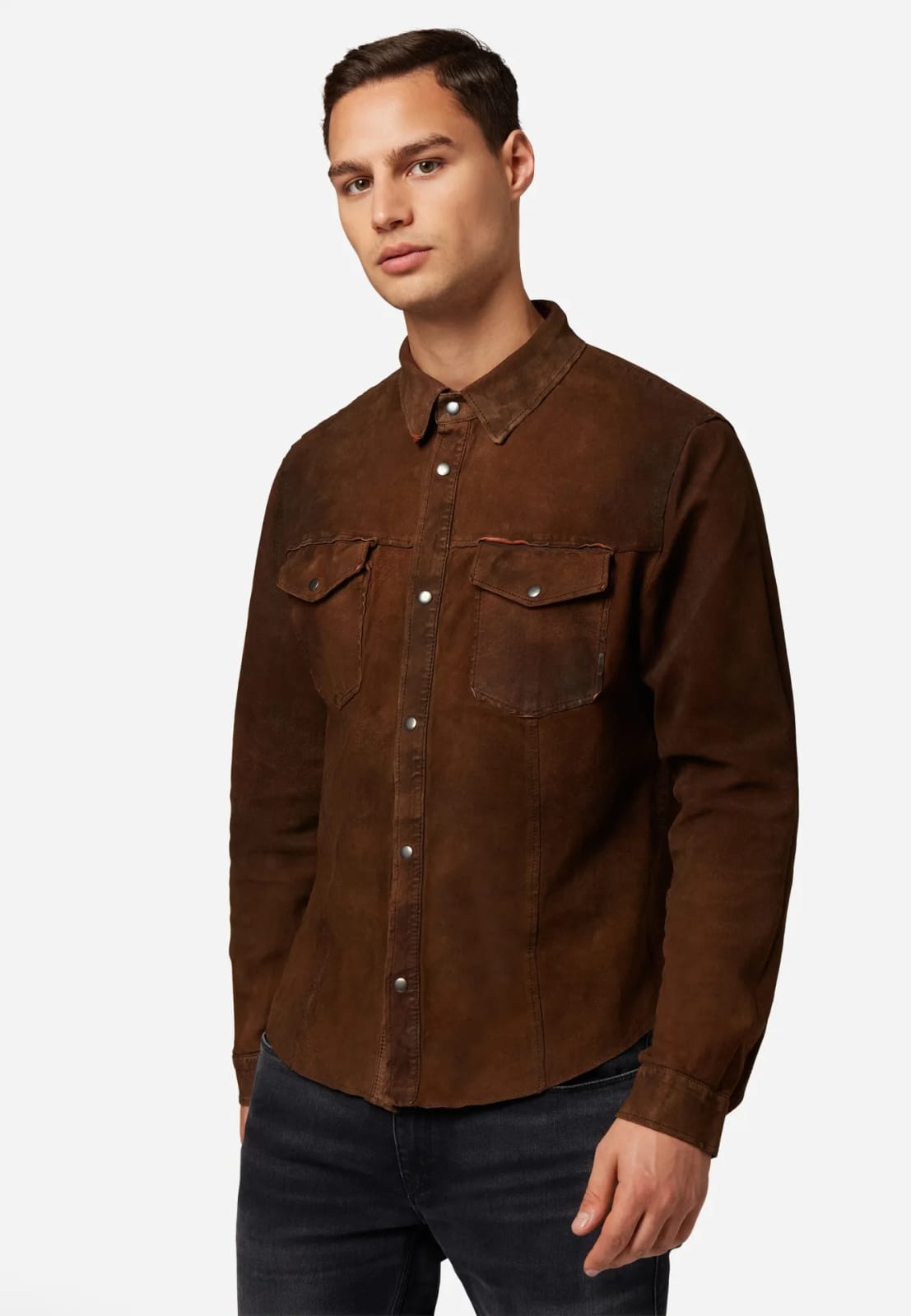 Men’s Reversible Leather Shirt Jacket