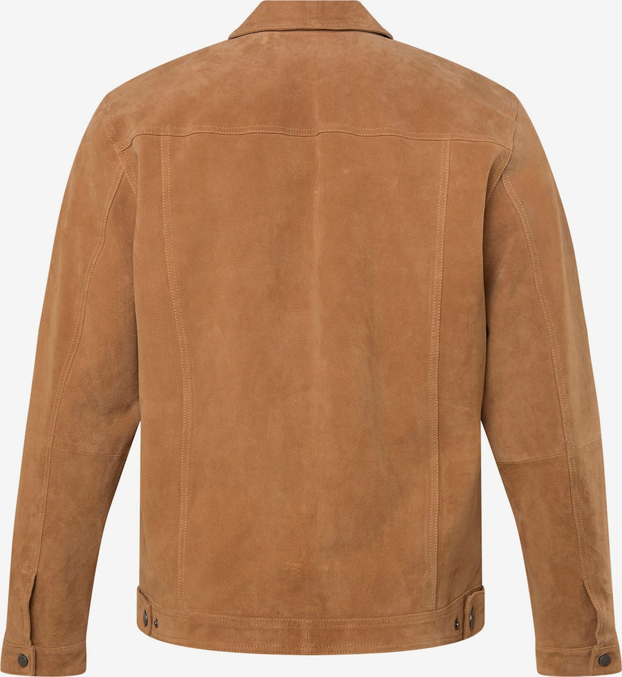 Men's Suede Leather Blouson Jacket – Cognac Big & Tall
